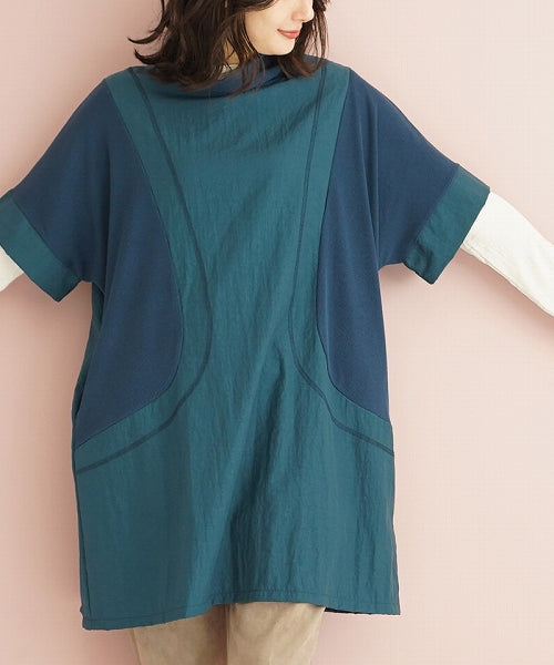 リブ切替オフタートルチュニック 36-1533