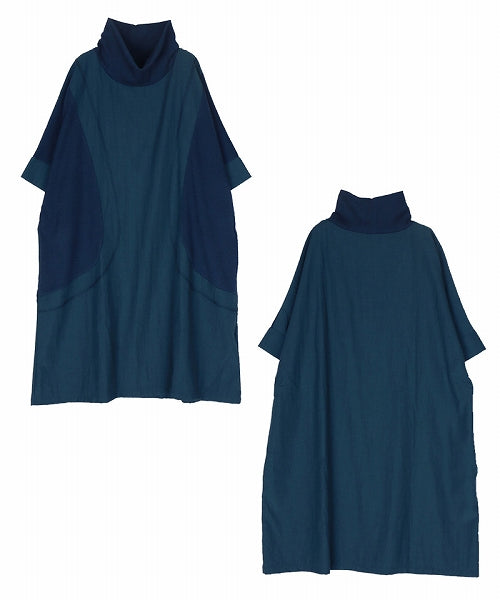 リブ切替オフタートルチュニック 36-1533