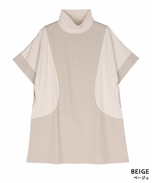 リブ切替オフタートルチュニック 36-1533