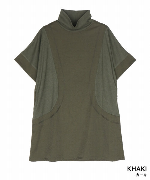 リブ切替オフタートルチュニック 36-1533