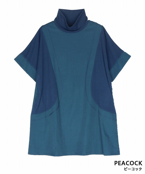 リブ切替オフタートルチュニック 36-1533