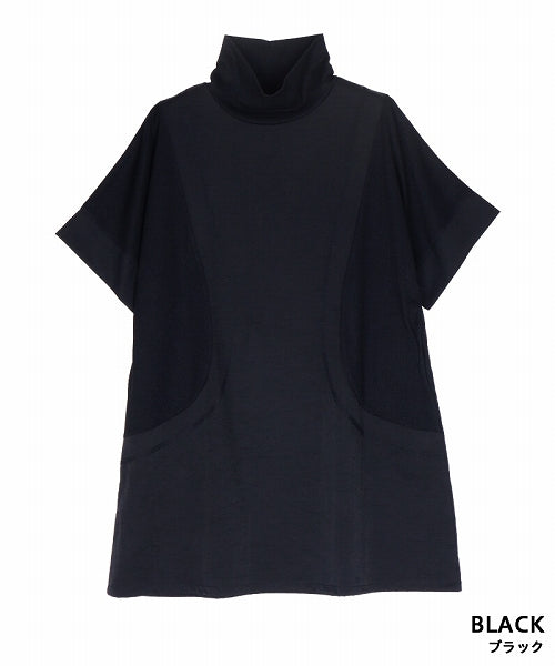 リブ切替オフタートルチュニック 36-1533