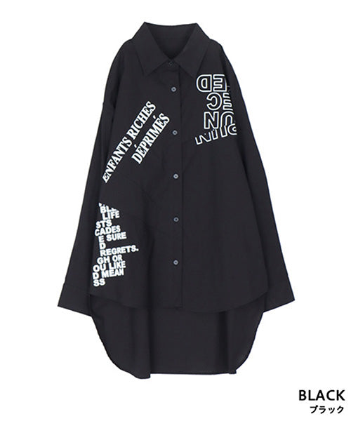 シック 長袖シャツ ペイントプリント ゆったり THE CASUAL tシャツ プリント長袖Tシャツ BIGロンT キッズ 子供