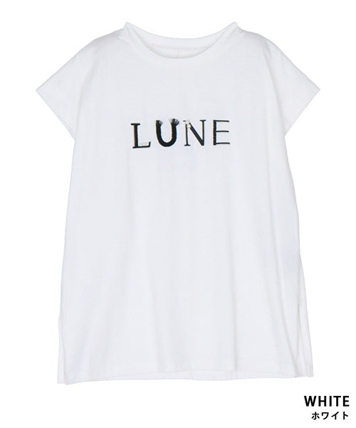 綿100％英字刺繍フレンチスリーブTシャツ 36-1556