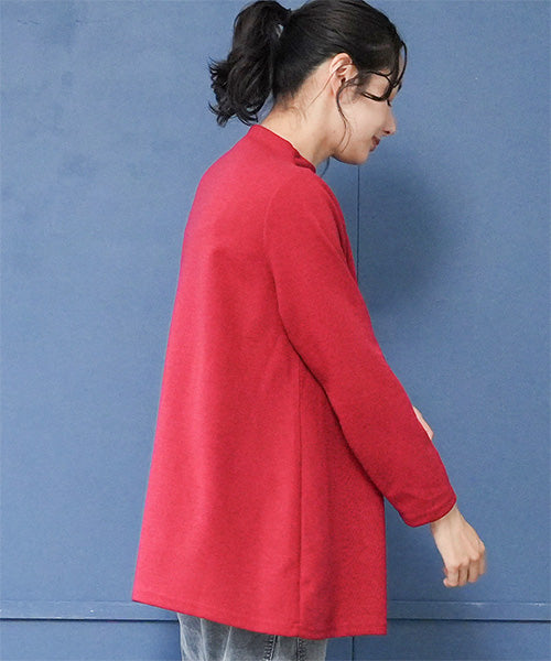 ポケットアクセント長袖Aラインチュニック 36-1686
