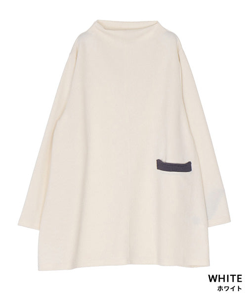 ポケットアクセント長袖Aラインチュニック 36-1686