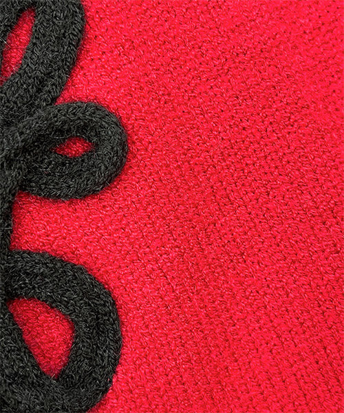 フラワーモチーフ刺繍風ニットカーディガン 36-1700