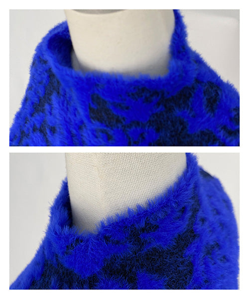 ダマスク柄長袖ニットチュニック 36-1712