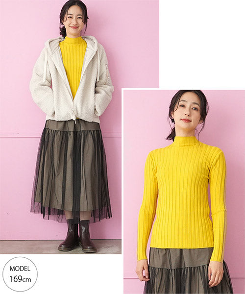 前後2wayバイカラーリブニット 36-1744｜40代 50代 60代 大人の女性に