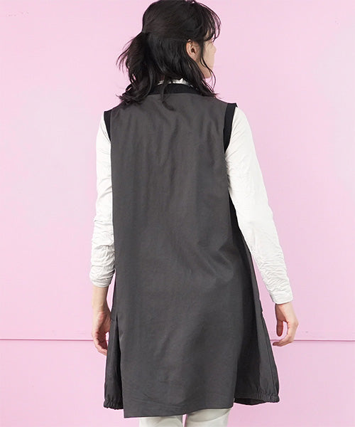 リブ使いタック切替コクーンチュニックベスト 36-1767