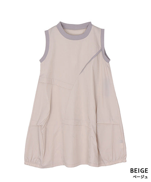 リブ使いタック切替コクーンチュニックベスト 36-1767