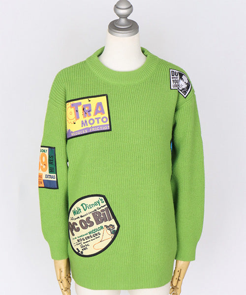 ワッペンデザインニットプルオーバー 36-1778｜40代 50代 60代 大人の