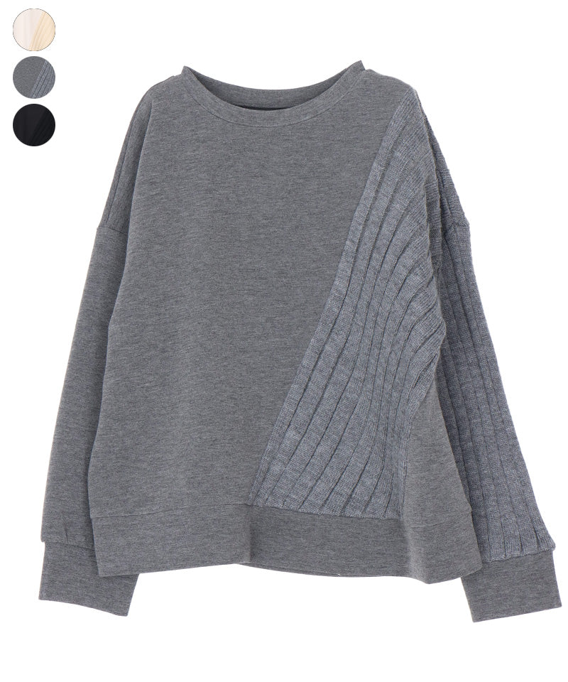 リブニット切替ワイドカットソー 36-1780