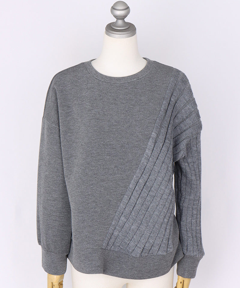 リブニット切替ワイドカットソー 36-1780