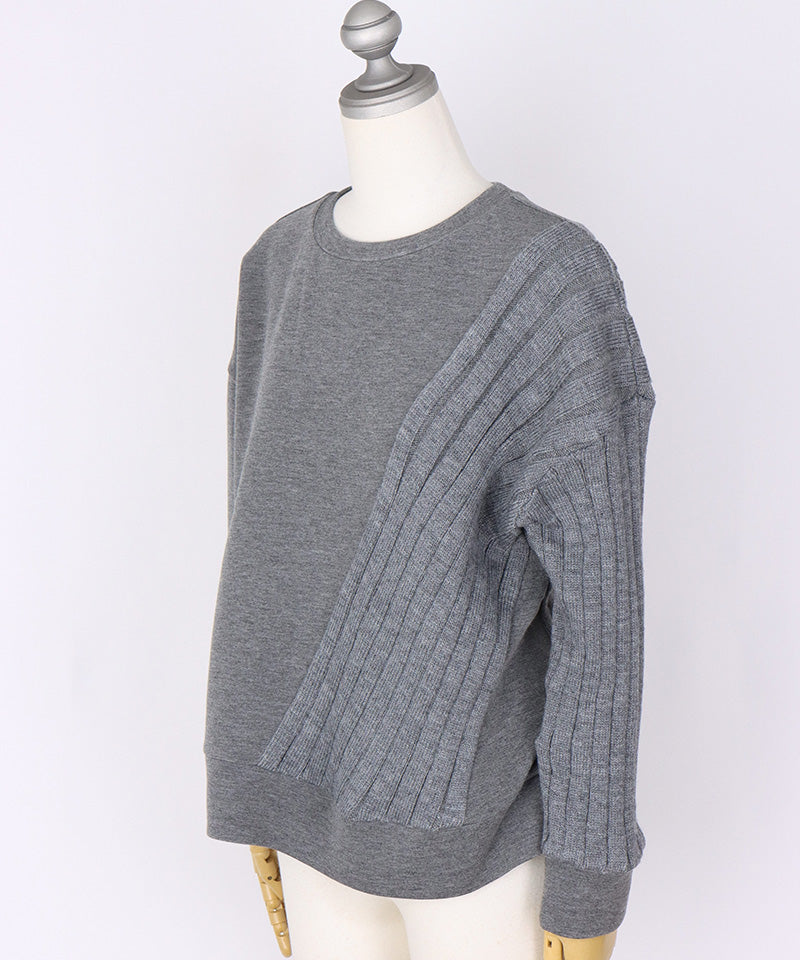 リブニット切替ワイドカットソー 36-1780