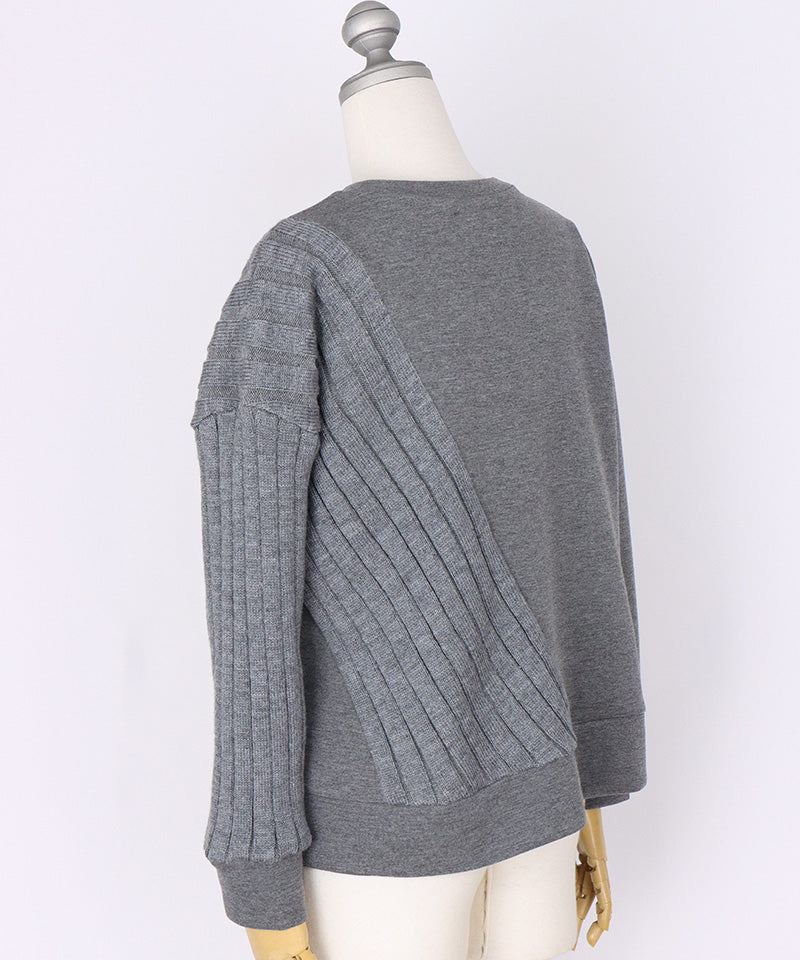 リブニット切替ワイドカットソー 36-1780