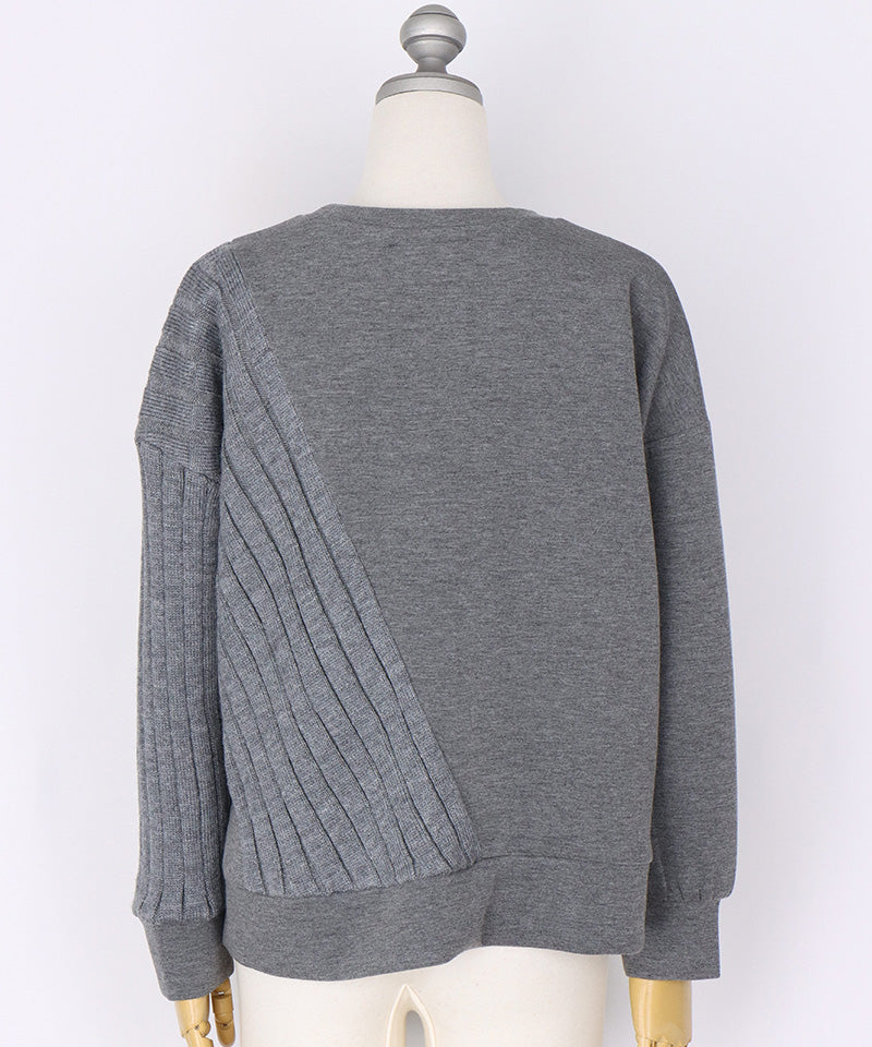 リブニット切替ワイドカットソー 36-1780