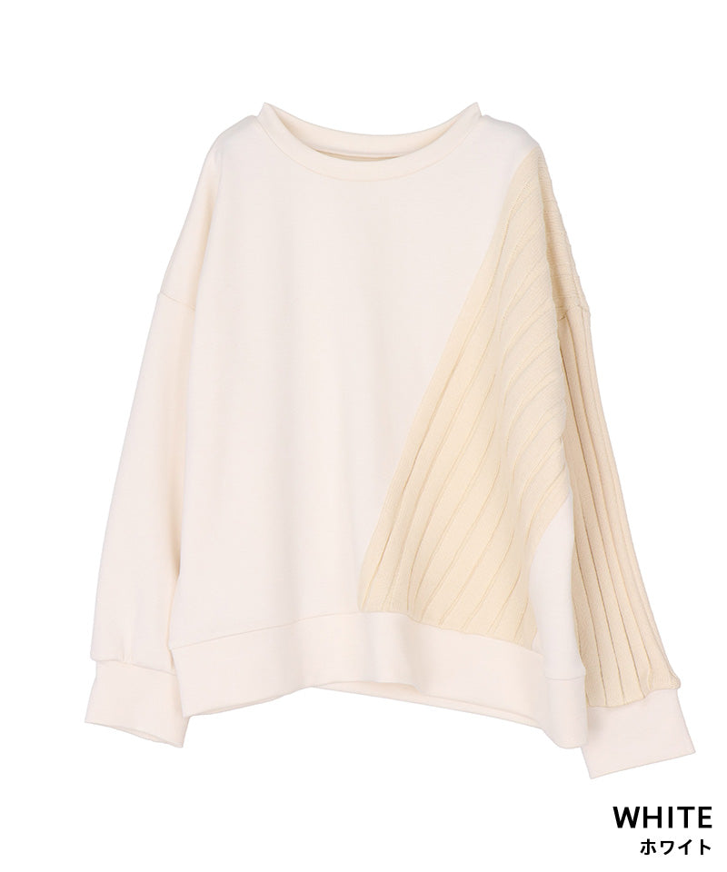 リブニット切替ワイドカットソー 36-1780