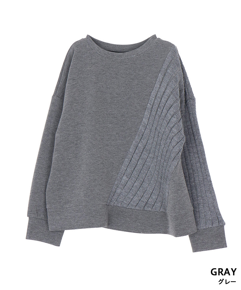 リブニット切替ワイドカットソー 36-1780