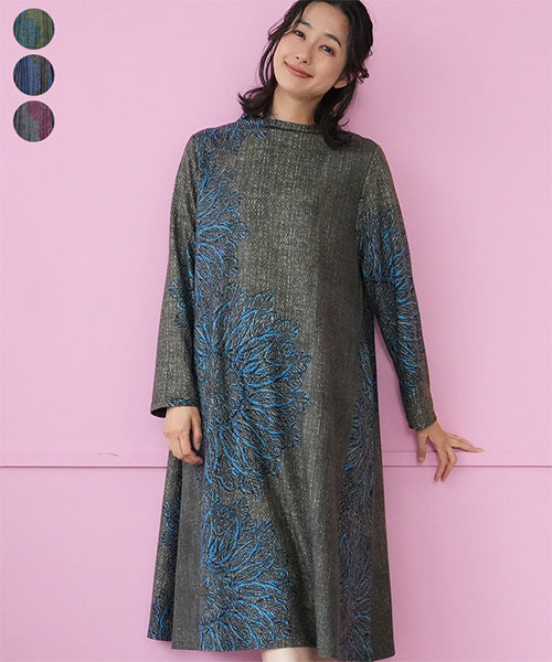 新品タグ付 CELFORD カシミヤ混 ボトルネックリブニットワンピース 36