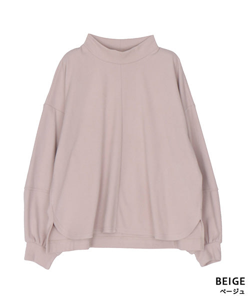 微起毛ハイネック切替カットソー 36-1783