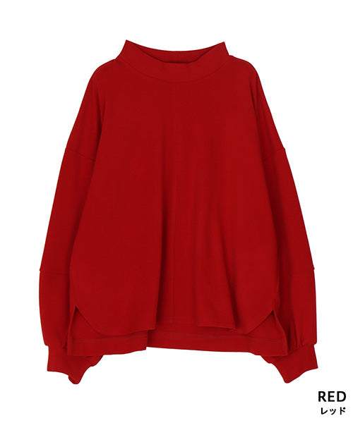 微起毛ハイネック切替カットソー 36-1783