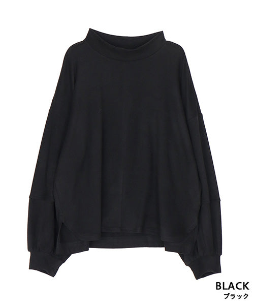 微起毛ハイネック切替カットソー 36-1783