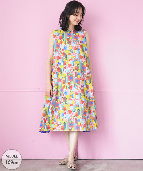 MARIHA フラワープリント ノースリーブ ロングワンピース MARINA フラワープリント ノースリーブ ロングワンピース - メルカリ