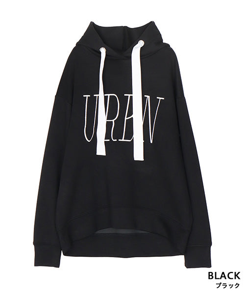 オーバーサイズストレッチ素材ロゴ刺繍パーカー 36-1812｜40代 50代 60