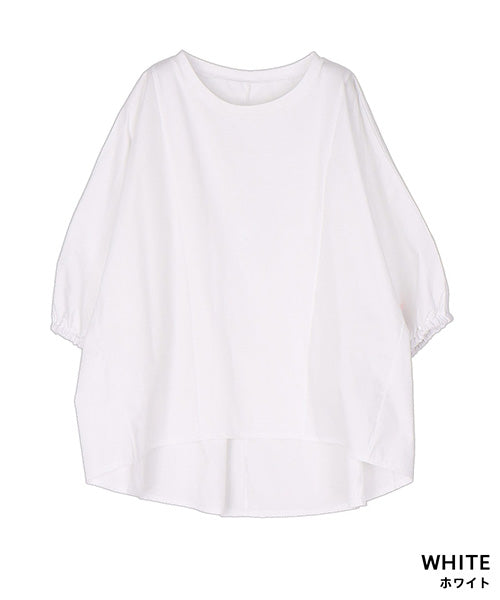 異素材切替6分丈ドルマンスリーブTシャツカットソー 36-1886
