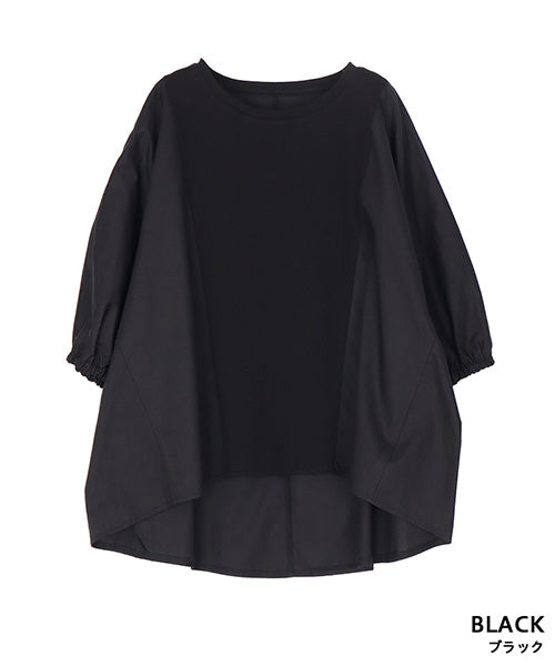 異素材切替6分丈ドルマンスリーブTシャツカットソー 36-1886｜40代 50