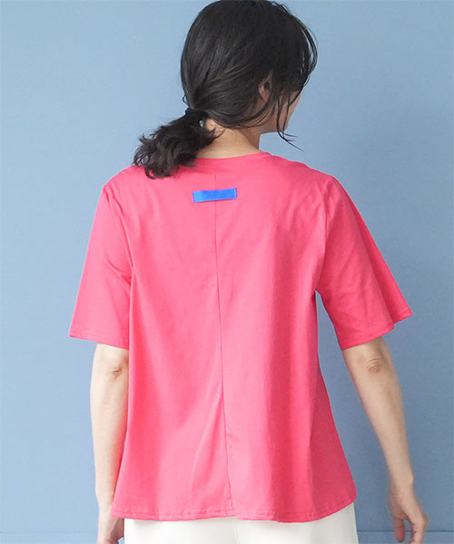 接触冷感ロボットイラスト刺繍半袖Tシャツカットソー 36-1891｜40代 50