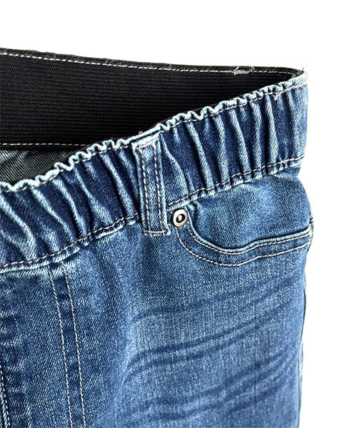 ウエストゴム裾切替ストレッチデニムパンツ 43-0008