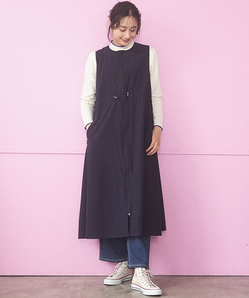 ウエストゴムストレッチ飾りボタンデニムワイドパンツ 43-0021