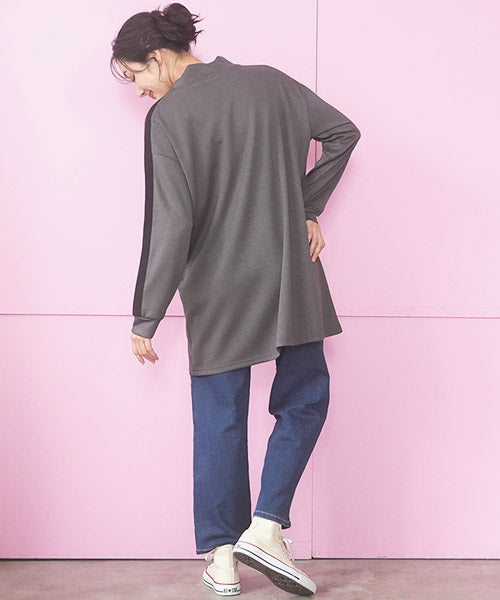 ウエストゴムストレッチ飾りボタンデニムワイドパンツ 43-0021