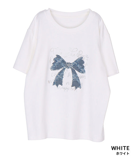 tシャツ 「ZOZO限定」リボンレース×ストーンモチーフTシャツ レディース WOND tシャツ リボンモチーフTシャツ レディース : ZOZOTOWN