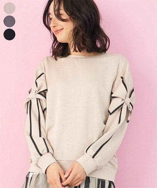 アームリボンスウェットプルオーバー 44-0195｜40代 50代 60代 大人の