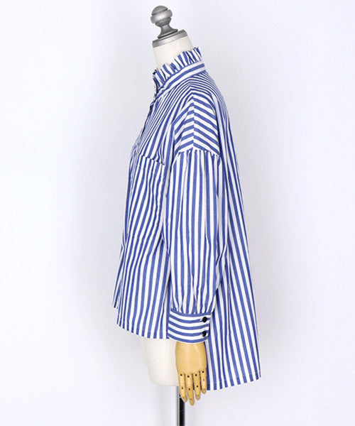 22AW 美品　マカフィー　洗える　ブラウス　ストライプ柄　36 22AW 美品 マカフィー 洗える ブラウス ストライプ柄 36