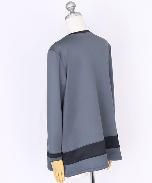 日本製グラフィックプリント配色切替カットソー 46-0271