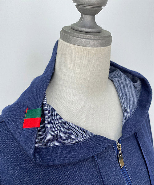 フード付ハーフジップ裾ドロストチュニック 46-0272