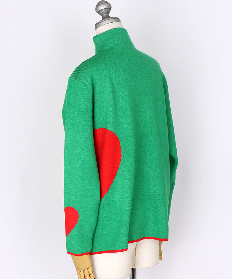 ハート柄ハイネックニットプルオーバー 46-0284