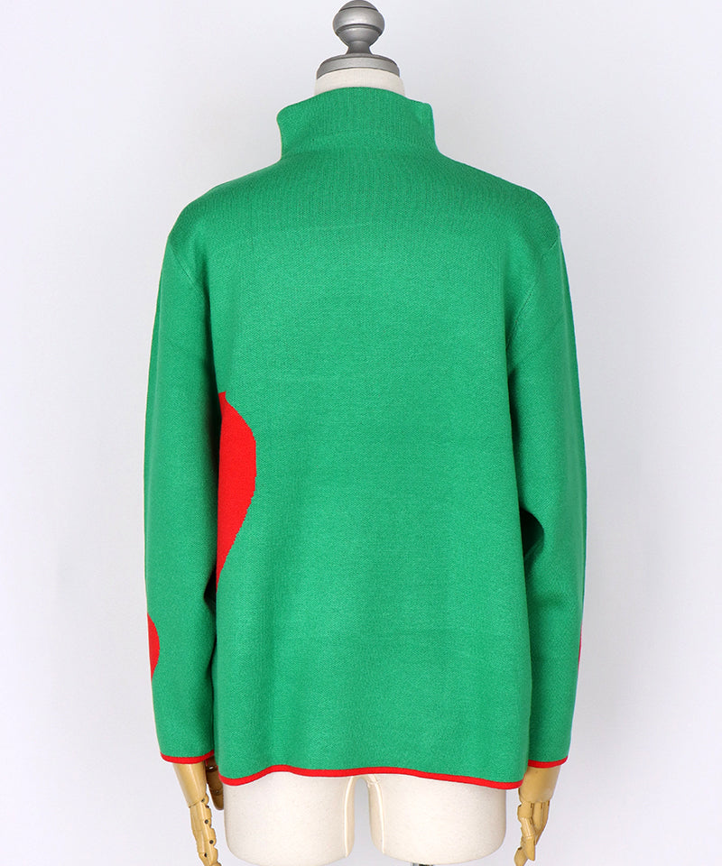 ハート柄ハイネックニットプルオーバー 46-0284