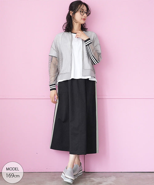 綿100％英字プリント切替デザインTシャツカットソー 46-0298｜40代 50
