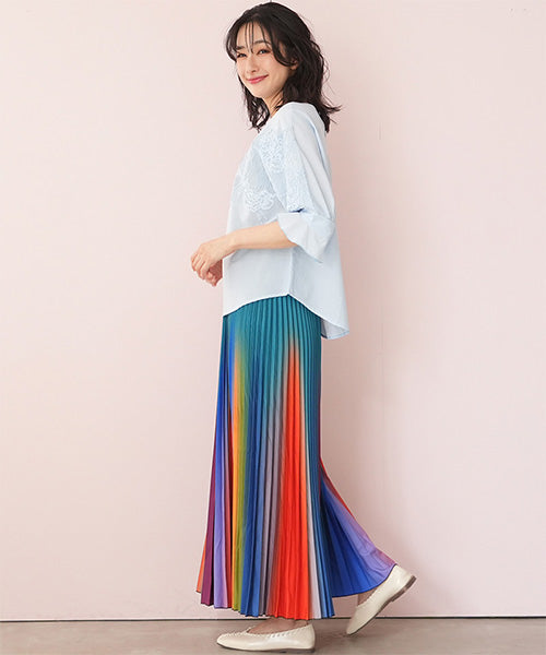 綿100％コード刺繍ドルマンスリーブブラウス 52-0081｜40代 50代 60代