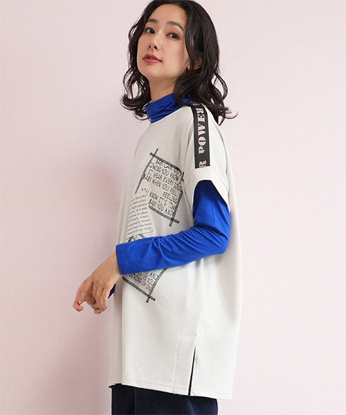 英字パッチワークデザインチュニック 52-0135