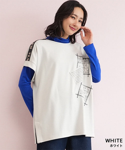 英字パッチワークデザインチュニック 52-0135