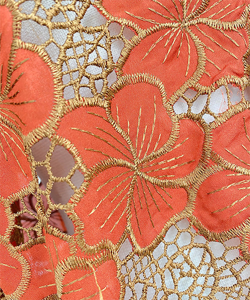 バイカラー刺繍7分袖ブルゾン 52-0186