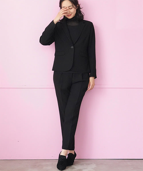 【セットアップ】テーラーカラージャケット＆テーパードパンツ 55-0063