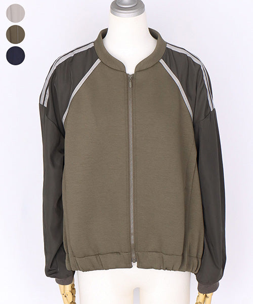 ダンボールニット切替裾ゴムジップアップジャケット 55-0067｜40