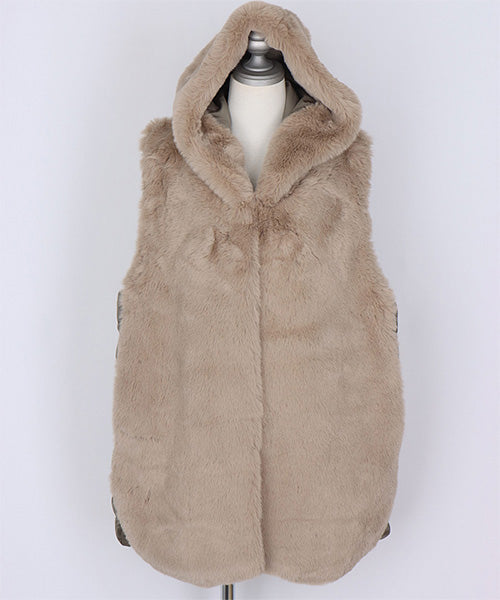 233新品koibitomisaki　エコファーたっぷり♪ダウン切り替えベスト エコファー切替ダウンベスト 55-0080｜40代 50代 60代 大人の女性に